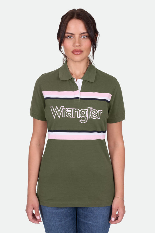 Wrangler Women's HALLIE SS Polo - Olive