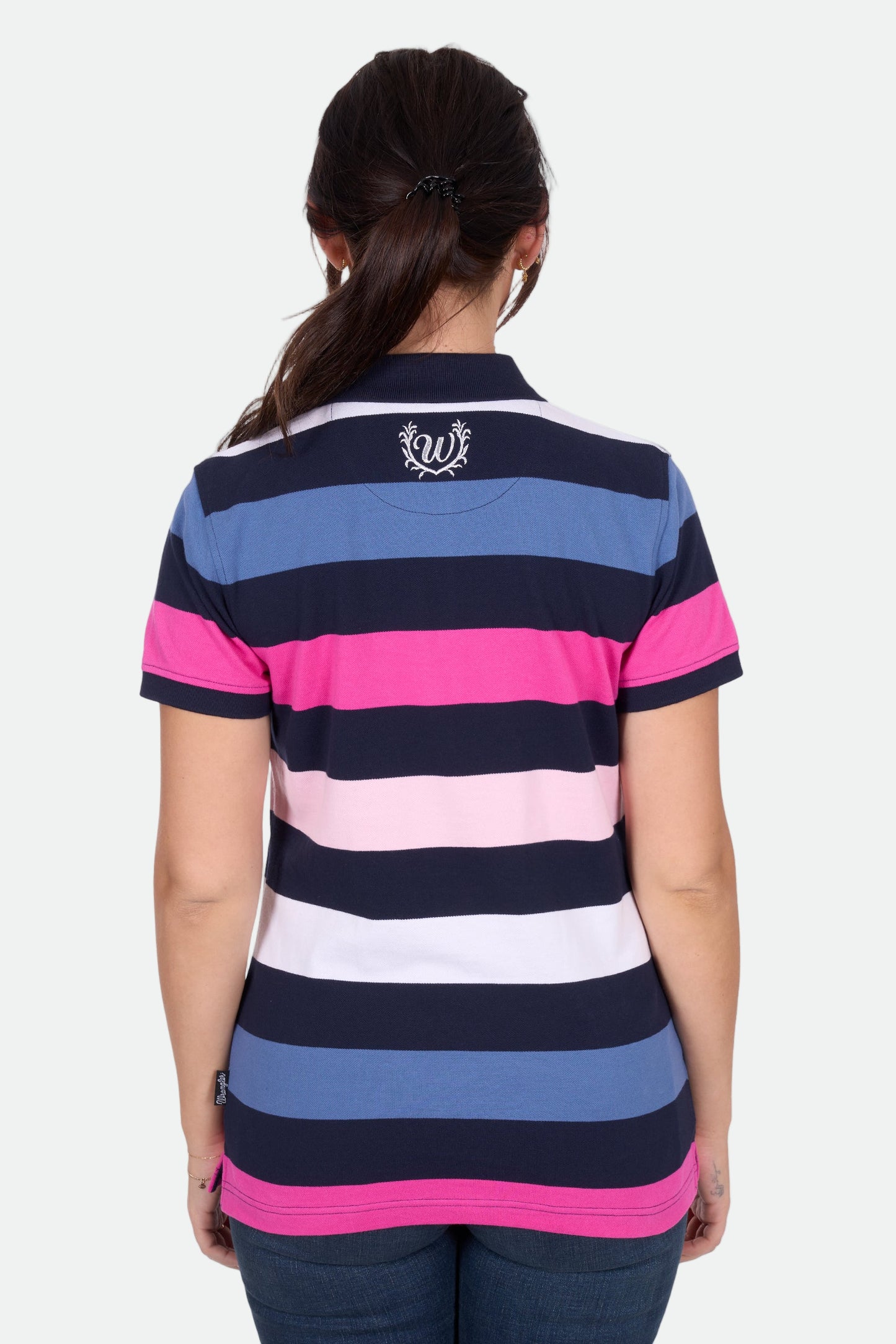 Wrangler Women's WHITNEY SS Polo - Navy/Pink