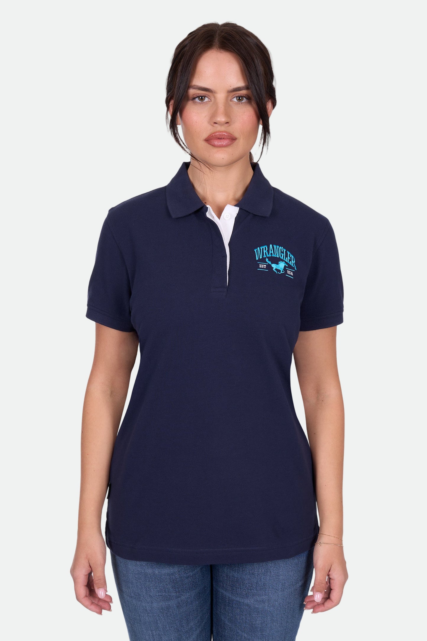 Wrangler Women's ELIZA SS Polo - Navy