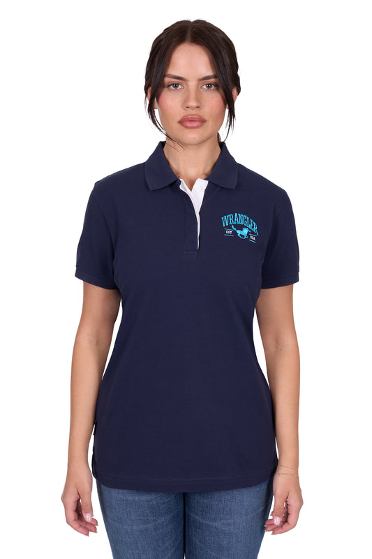 Wrangler Women's ELIZA SS Polo - Navy
