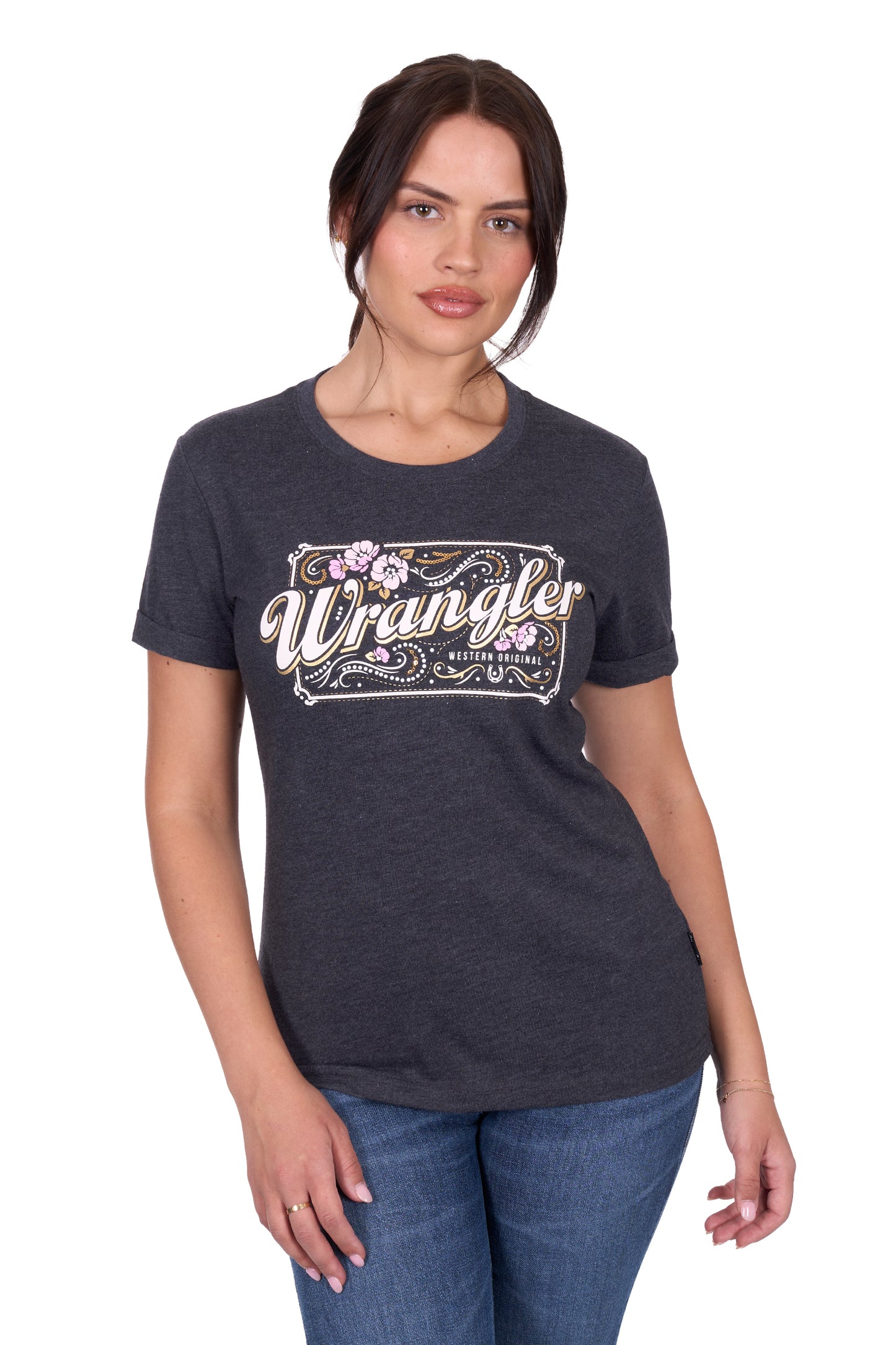 Wrangler Women's IRENE SS Tee - Charcoal Marle