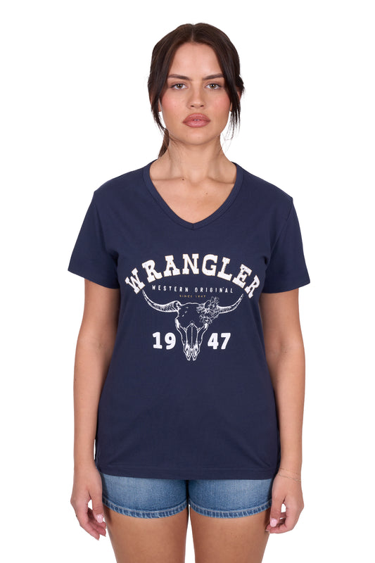 Wrangler Women's REESE SS Tee - Navy