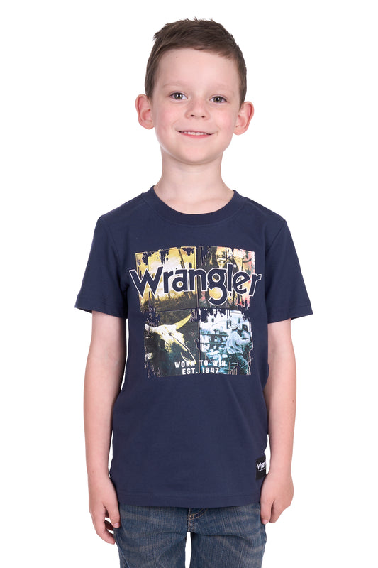 Wrangler Boy's Luis Ss Tee - Navy