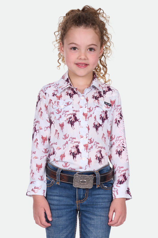 Wrangler Girl's Doreen Ls Shirt - Light Blue