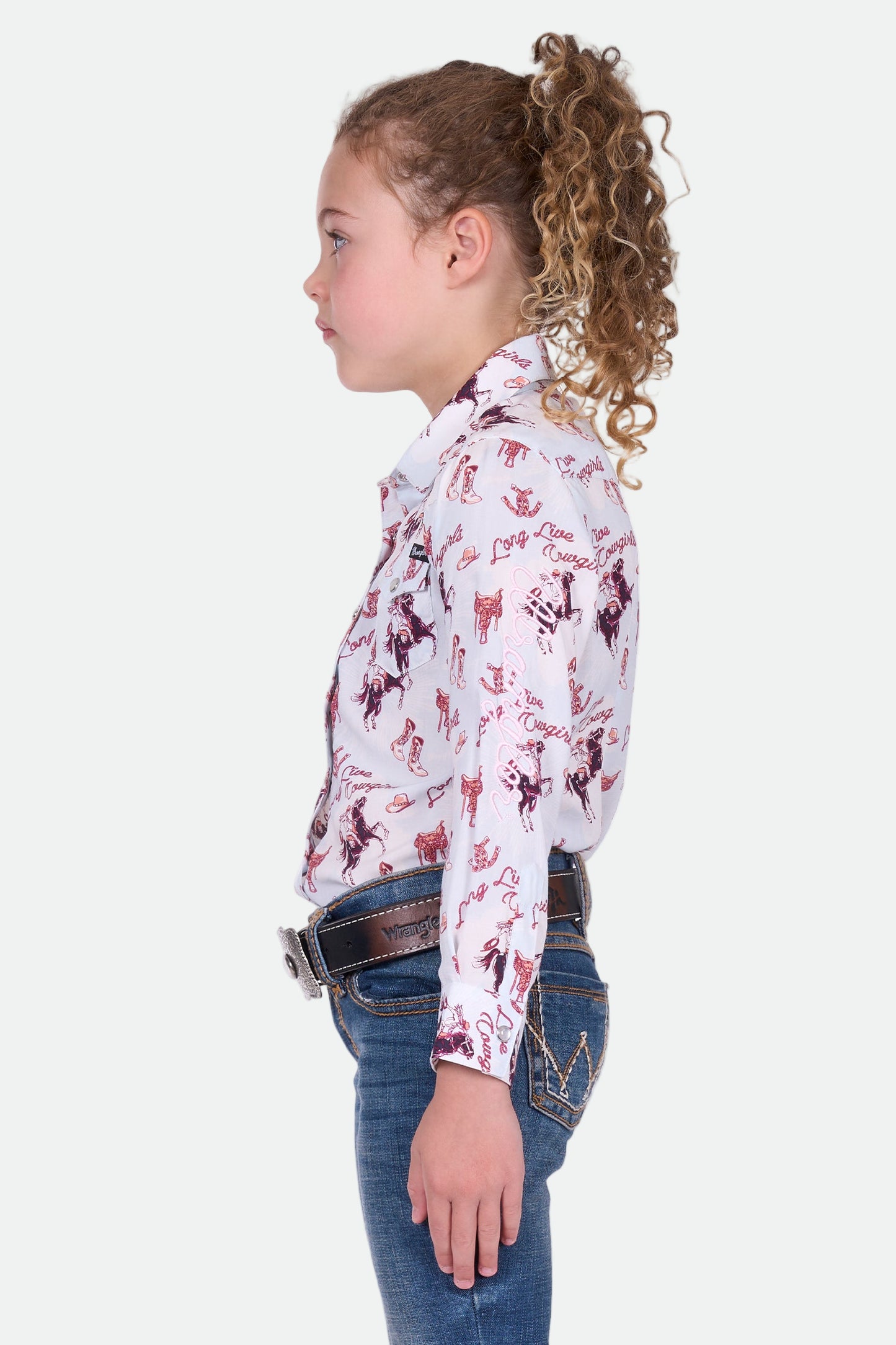 Wrangler Girl's Doreen Ls Shirt - Light Blue