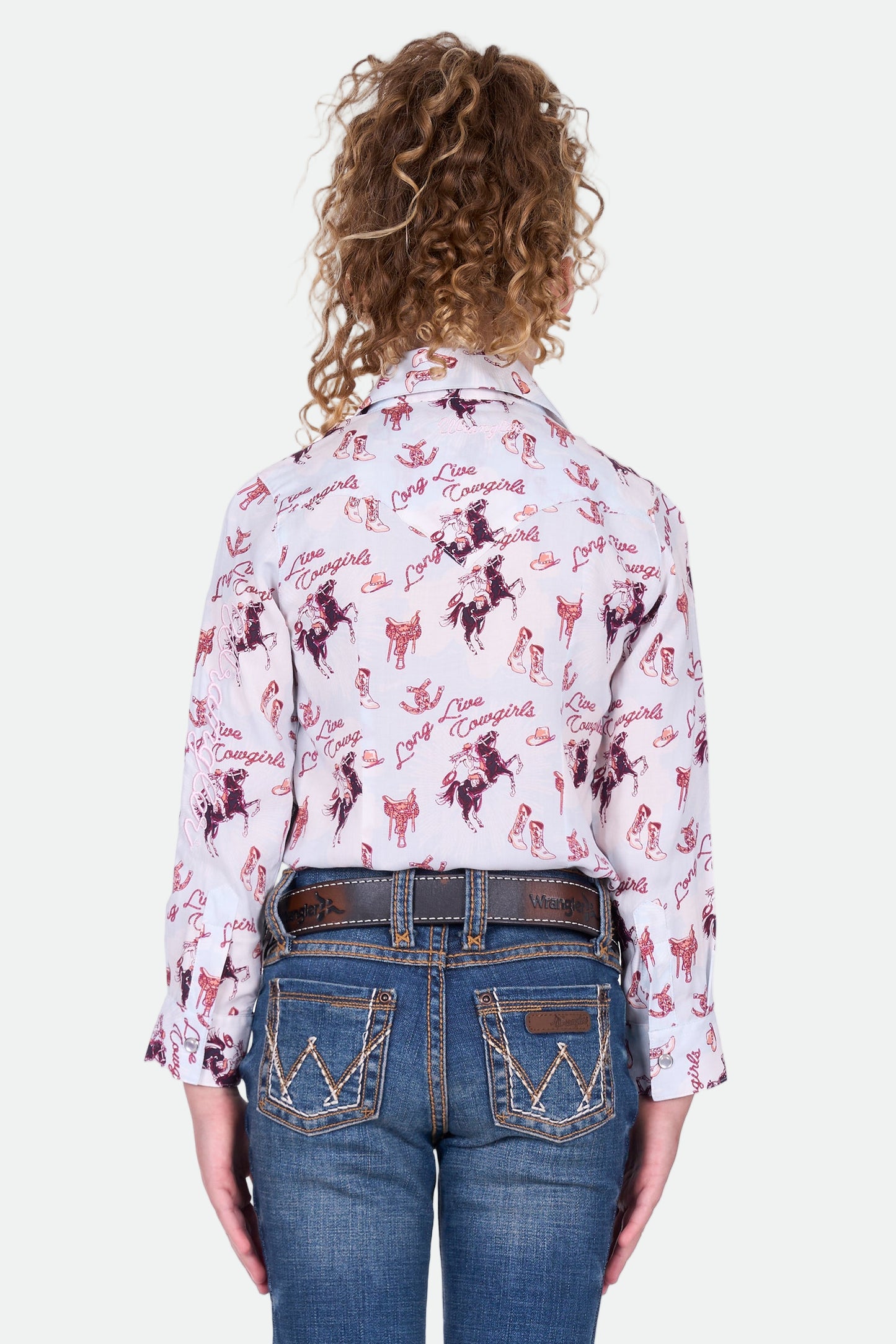 Wrangler Girl's Doreen Ls Shirt - Light Blue