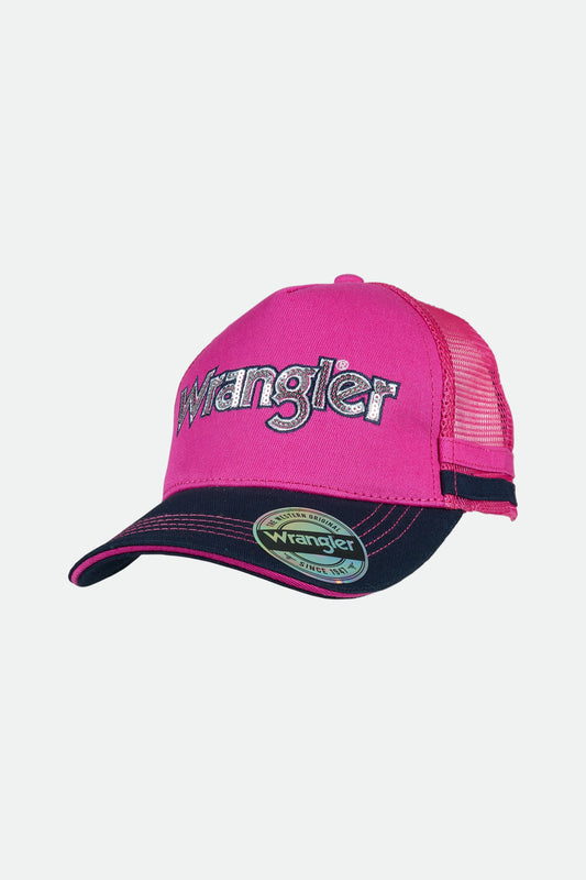 Wrangler Kid's Marina Trucker Cap - Navy/Pink