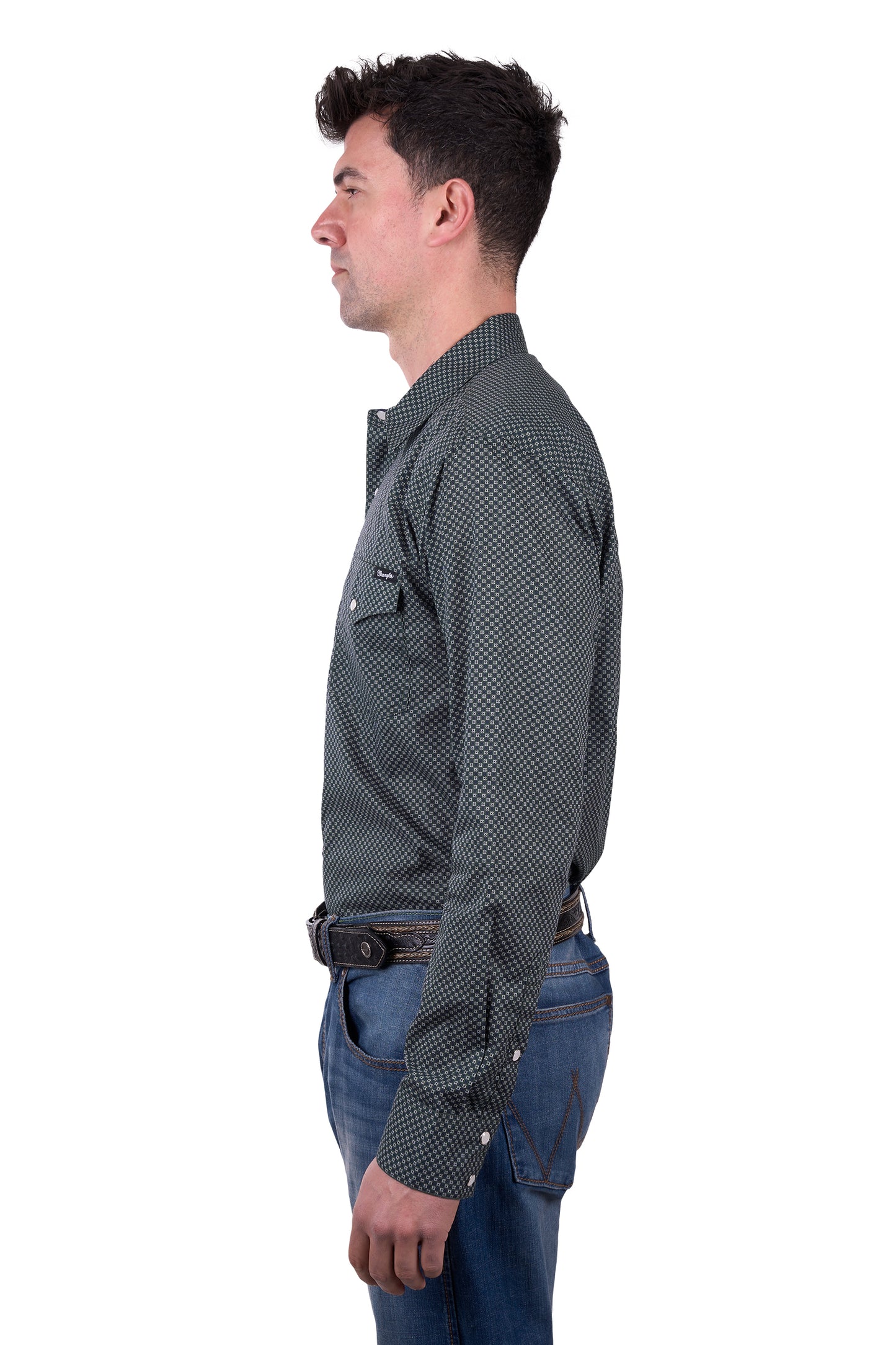 Wrangler MENS STEVE LS SHIRT - Cypress