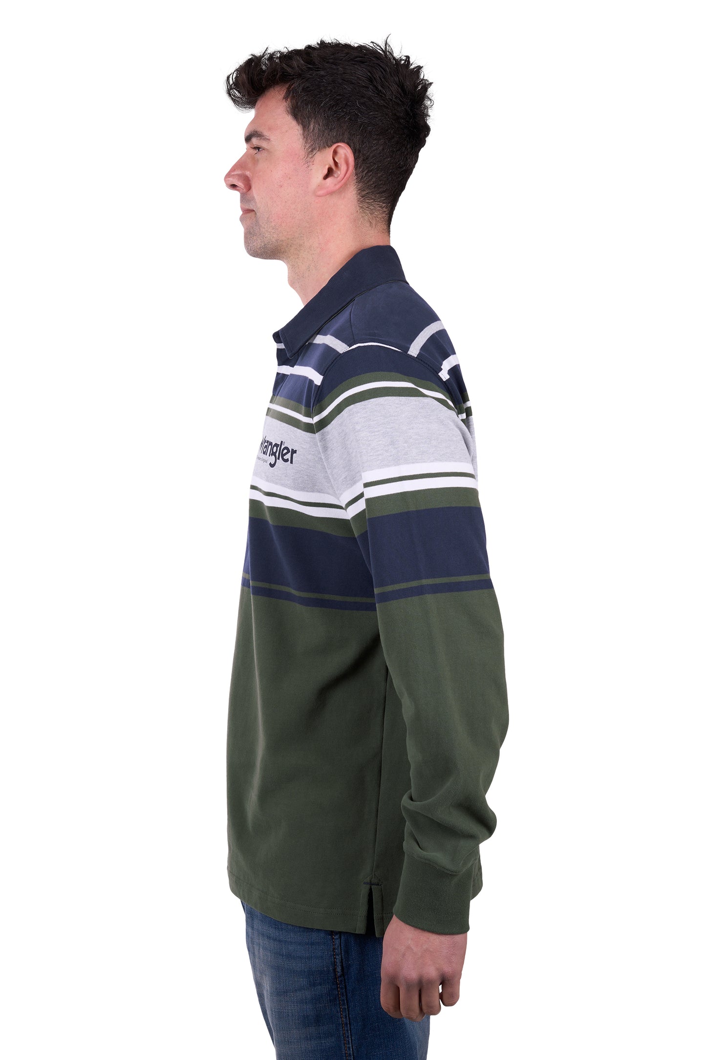 Wrangler MENS ZANE RUGBY - CYPRESS/NAVY