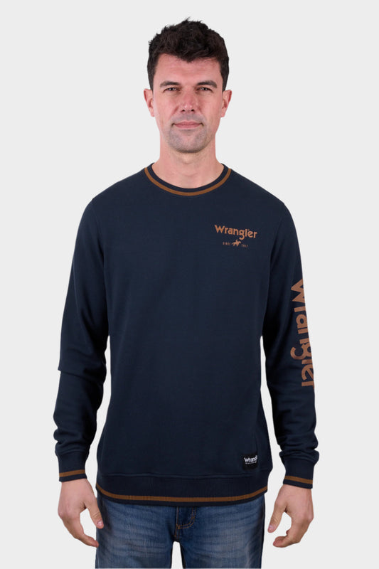 Wrangler Men's Dion Crew - Navy