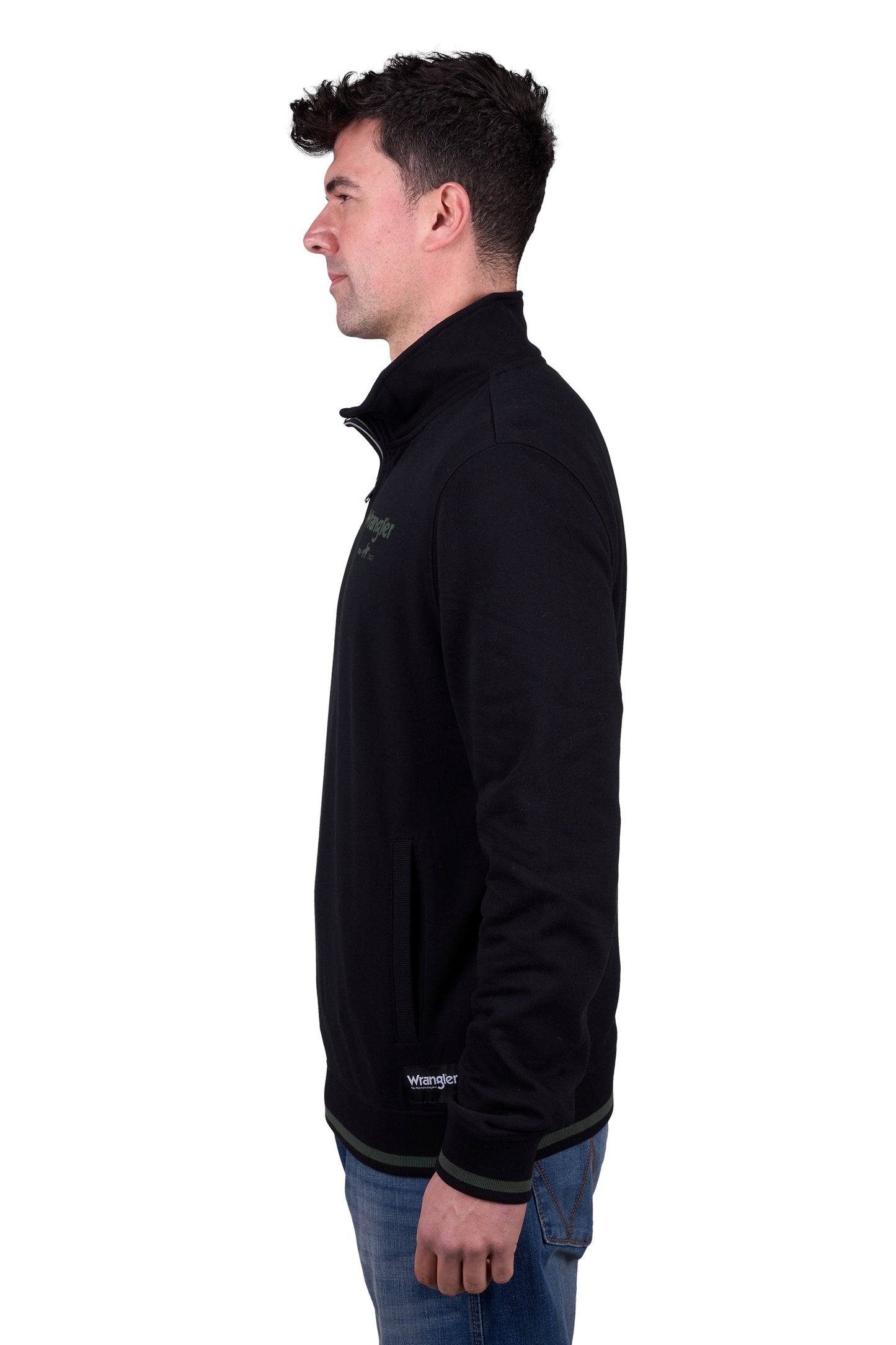 Wrangler MENS ALEX 1/4 ZIP PULLOVER - BLACK
