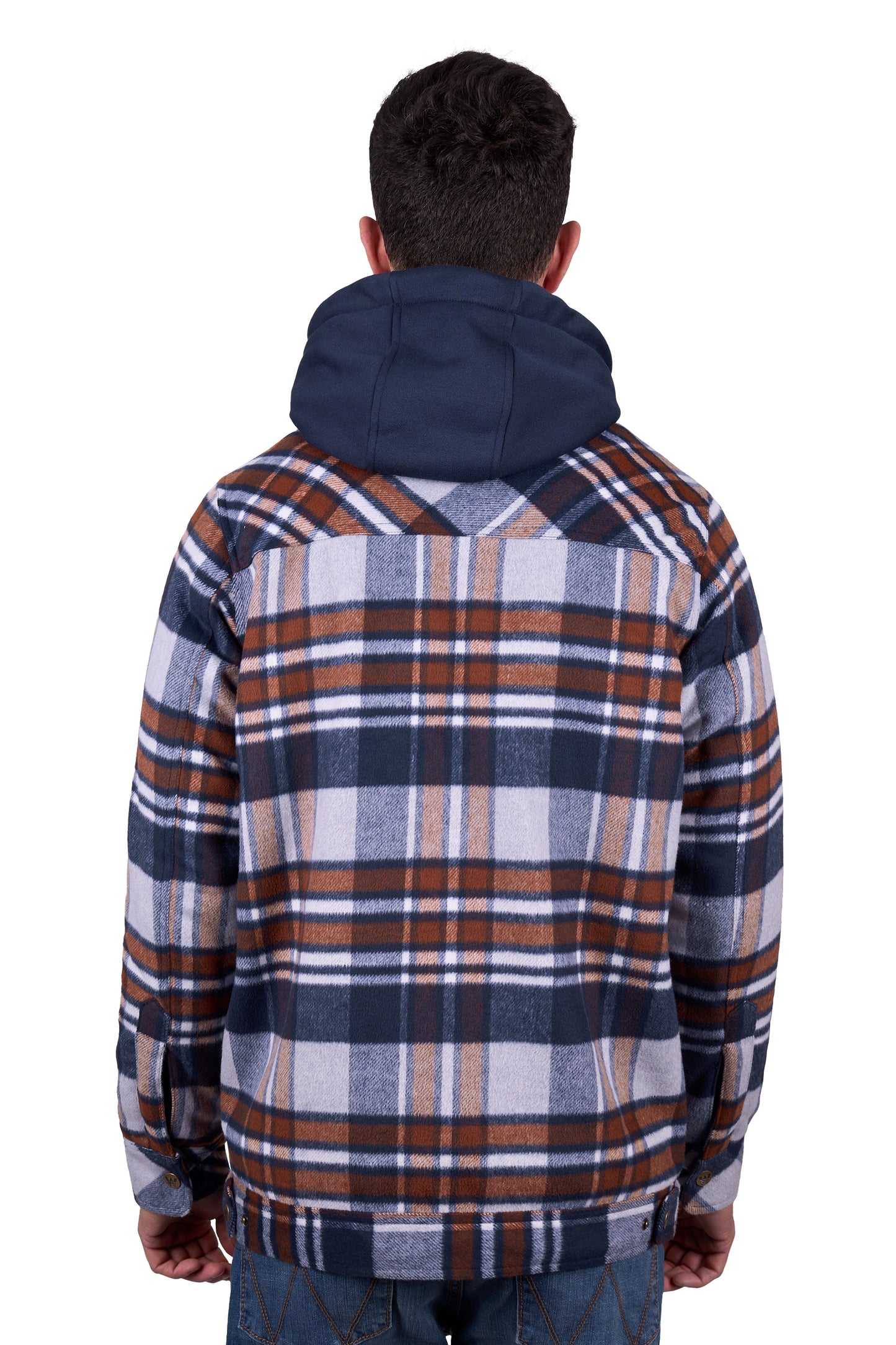 Wrangler MENS REID WOOL SHIRT JACKET - NAVY/TAN
