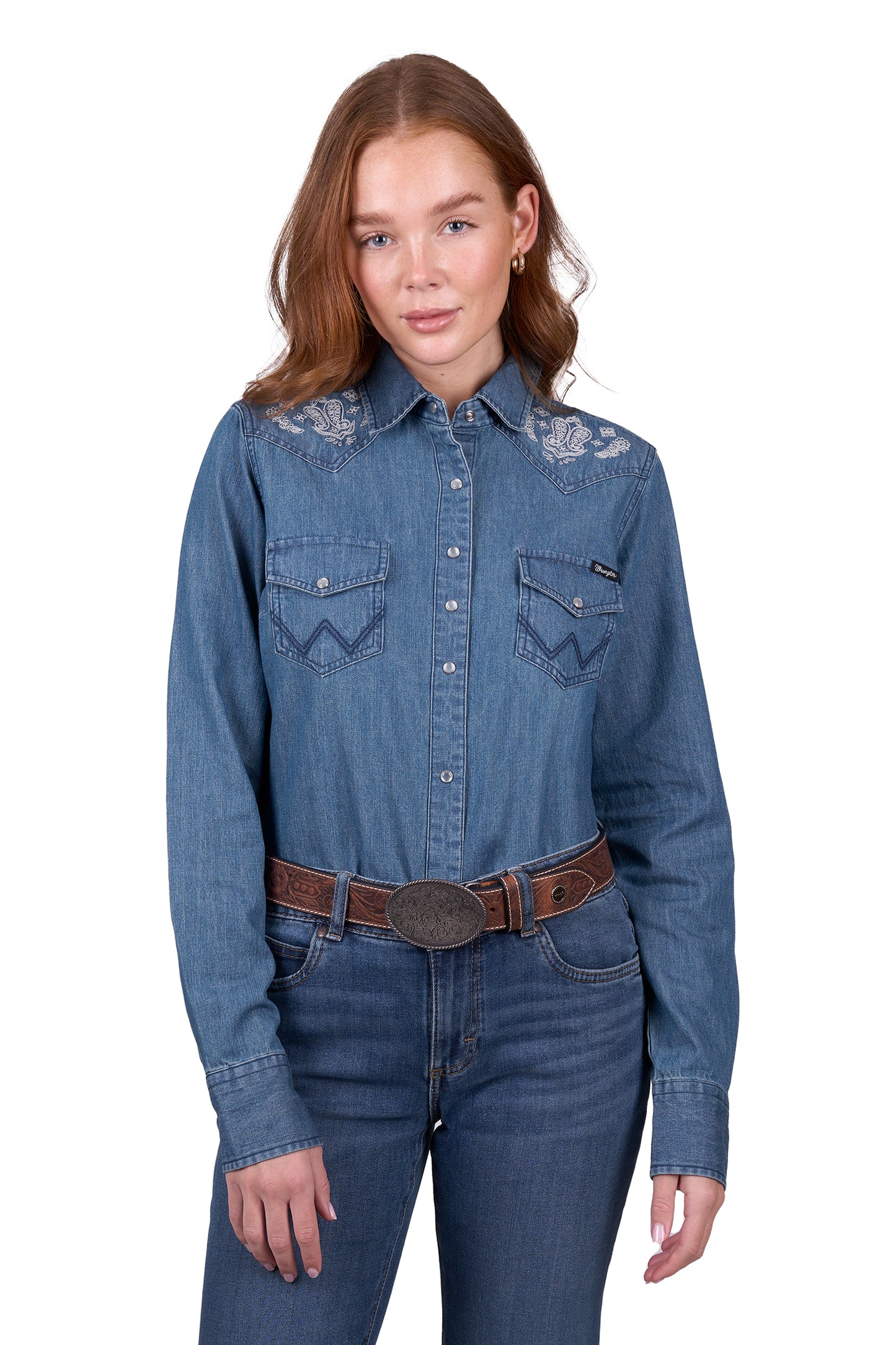 Wrangler Womens CHRISSY LS SHIRT - DENIM
