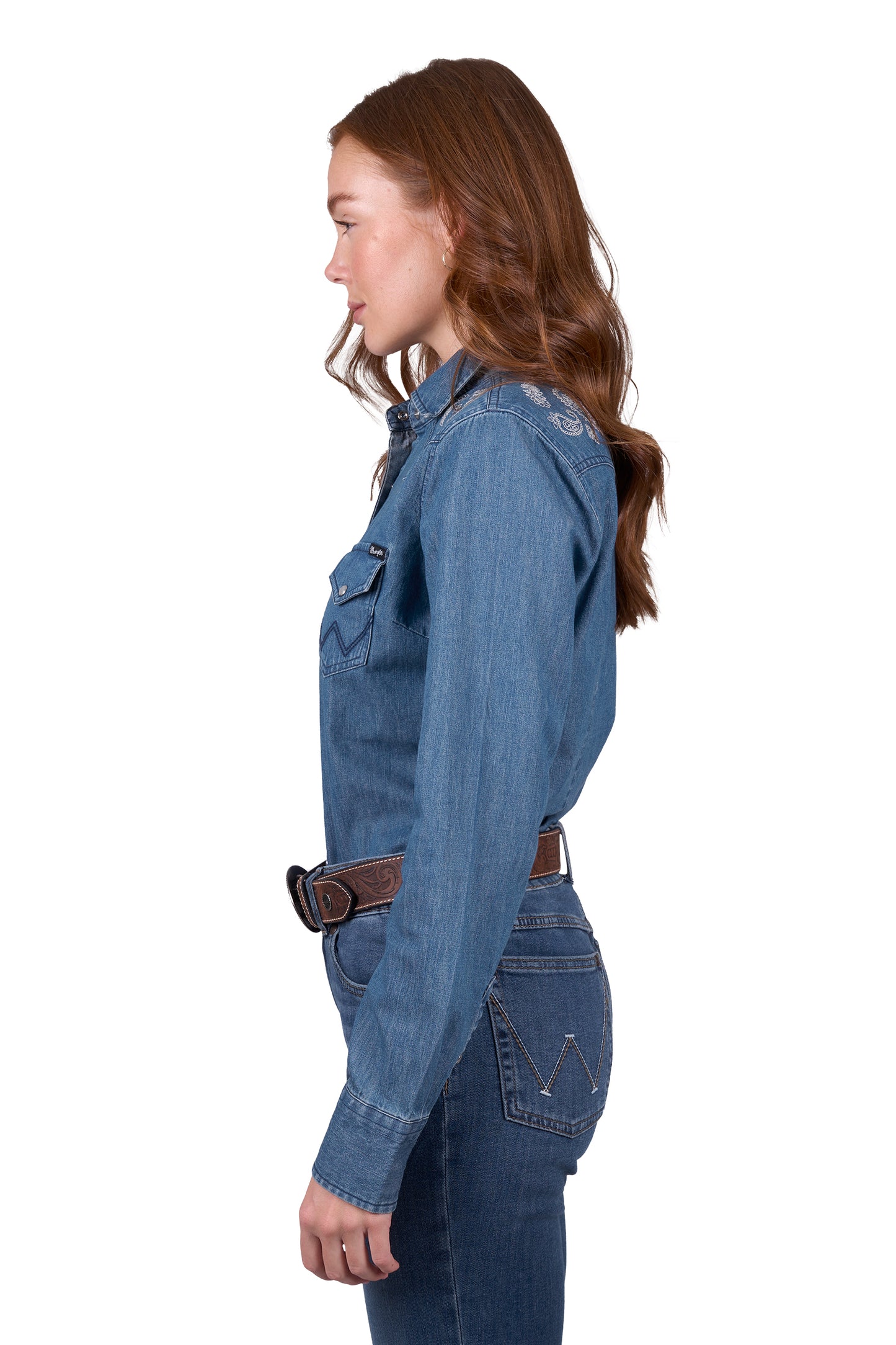 Wrangler Womens CHRISSY LS SHIRT - DENIM