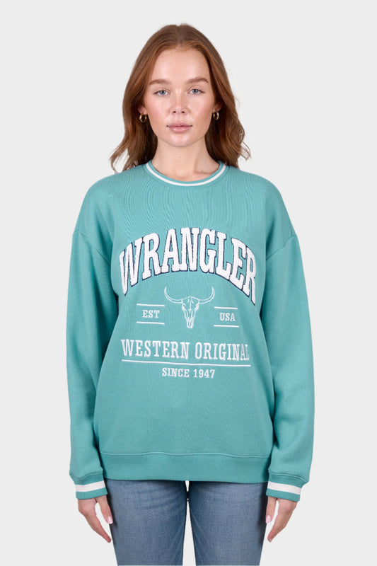 Wrangler Womens TABITHA CREW - TURQUOISE