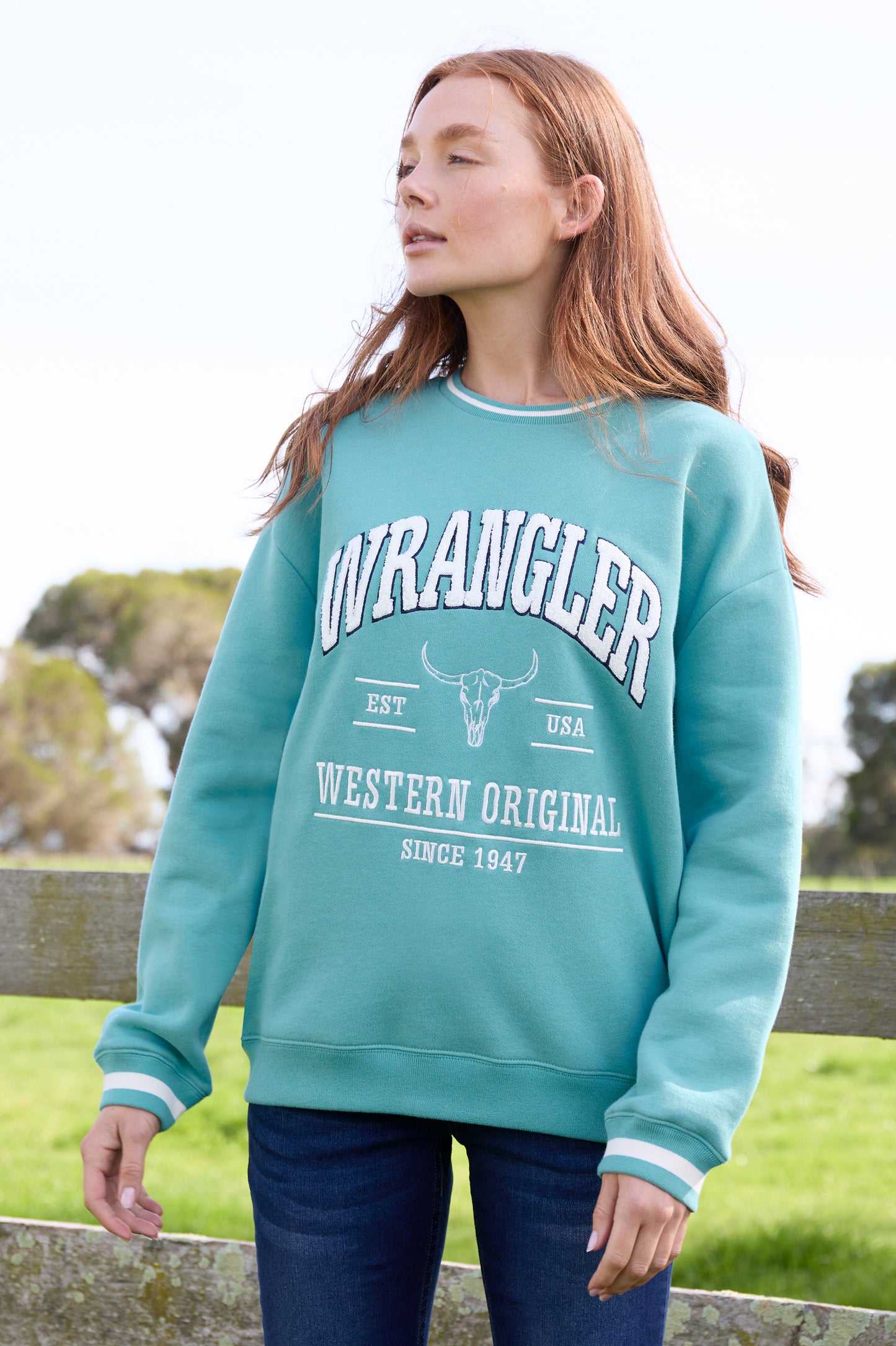 Wrangler Womens TABITHA CREW - TURQUOISE