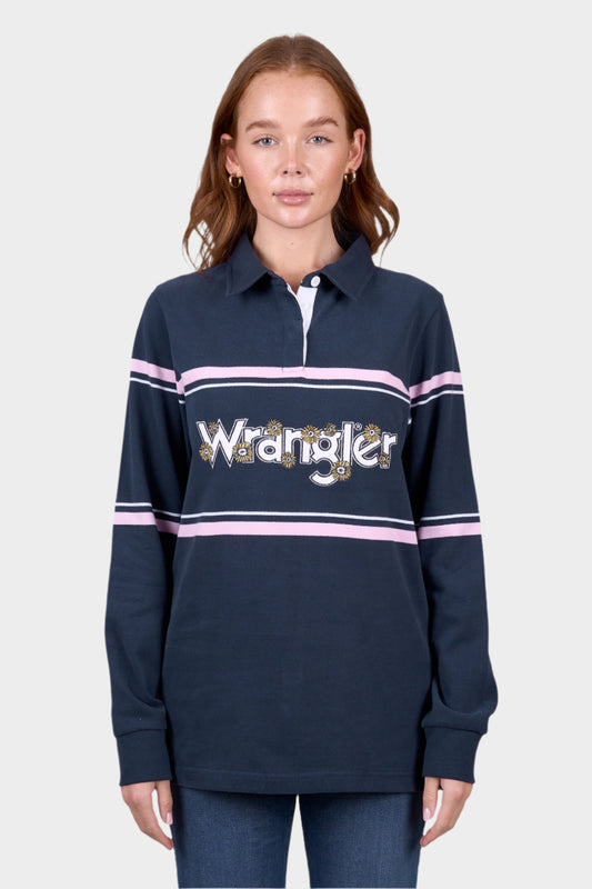 Wrangler Womens DAISY RUGBY - NAVY/PINK