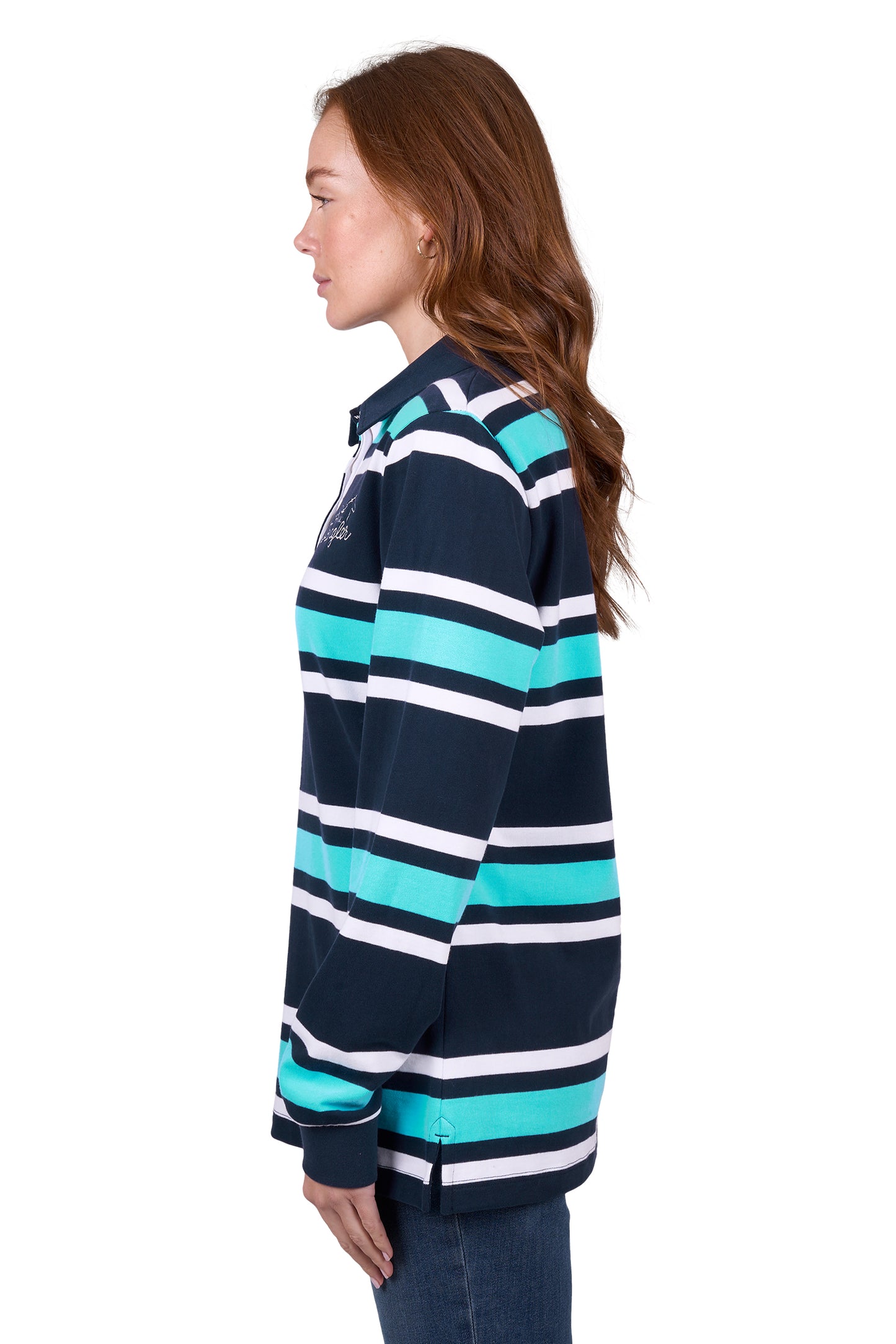 Wrangler Womens TRISTA RUGBY - NAVY/AQUA