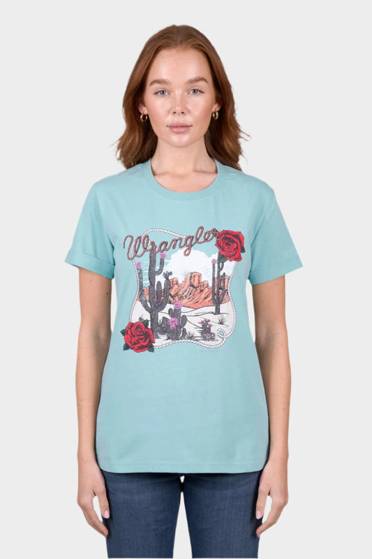 Wrangler Womens ATHENA SS TEE - LIGHT BLUE