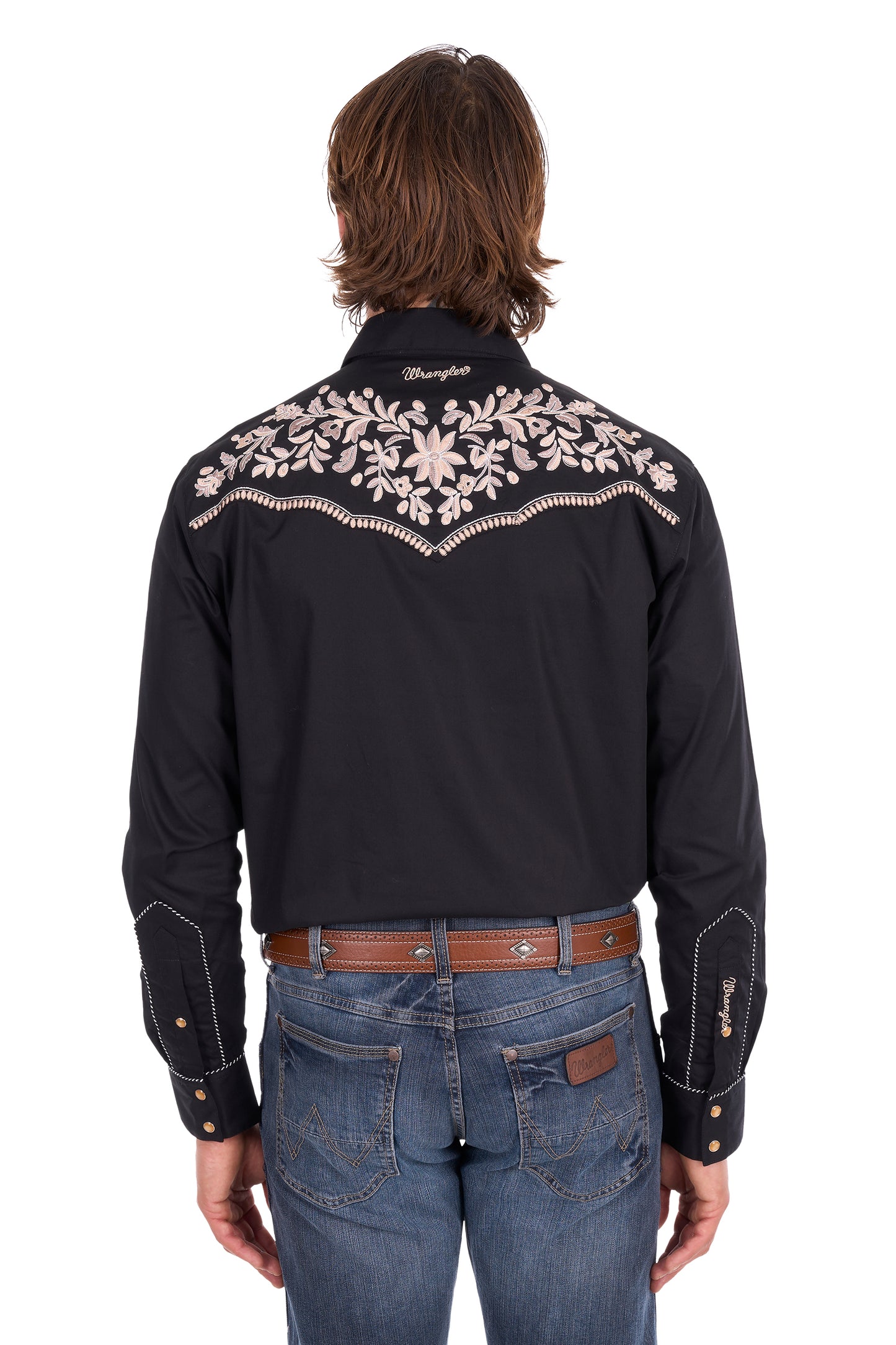 Wrangler Men's Anthony Embroidered Long Sleeve Shirt - Black