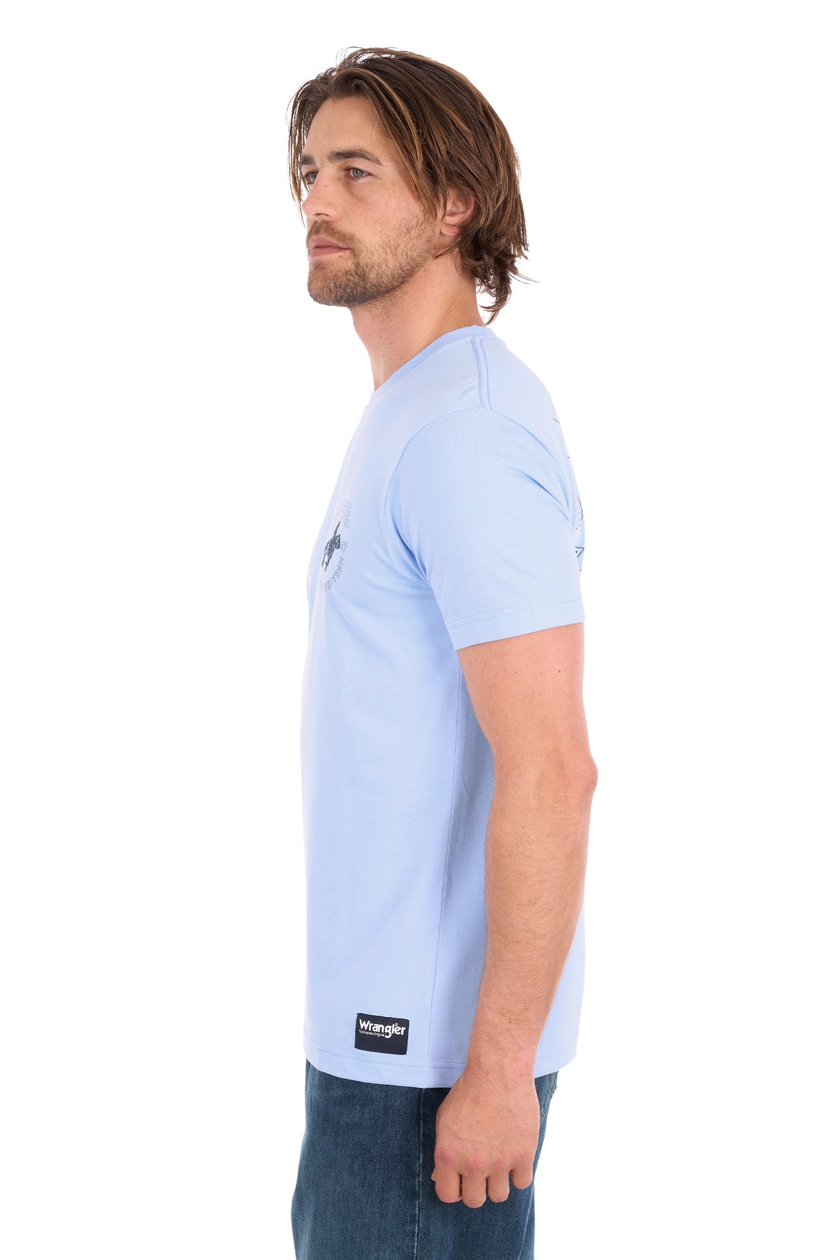 Wrangler Men's Steve Short Sleeve Tee - Light Blue