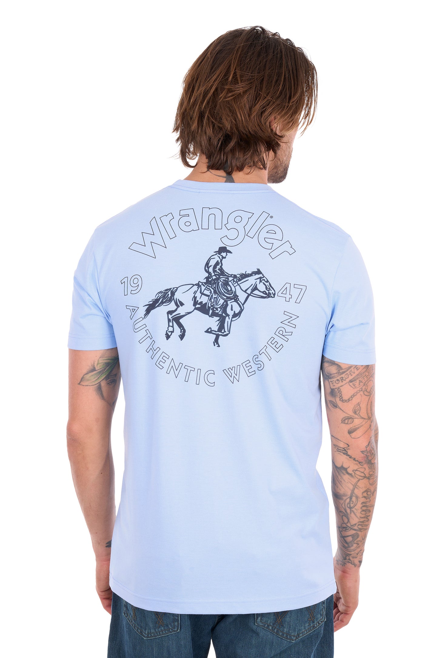 Wrangler Men's Steve Short Sleeve Tee - Light Blue