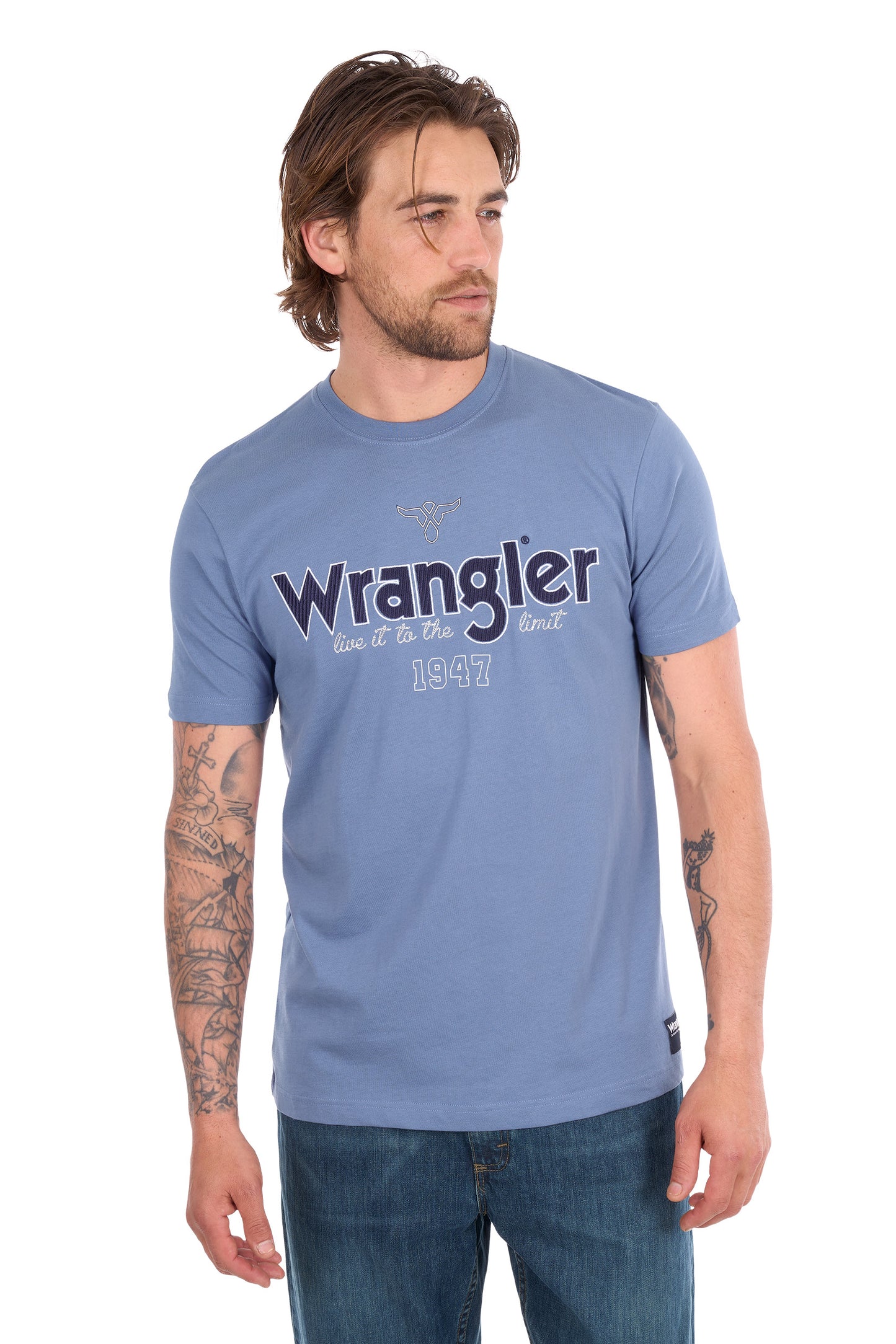 Wrangler Men's John Short Sleeve Tee - Storm Blue