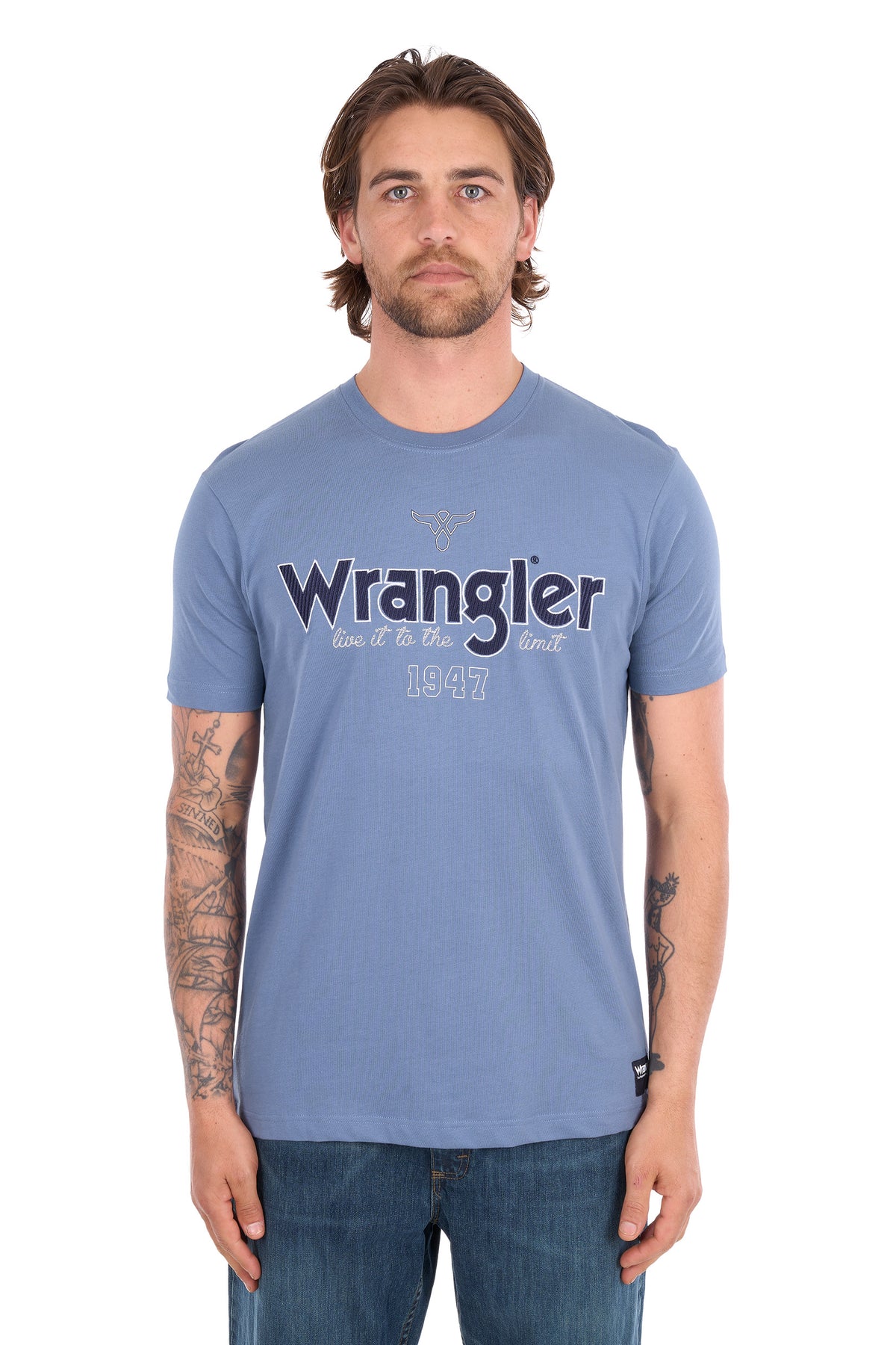 Wrangler Men's John Short Sleeve Tee - Storm Blue