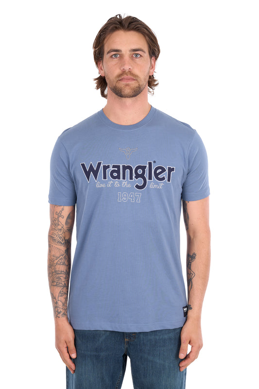 Wrangler Men's John Short Sleeve Tee - Storm Blue