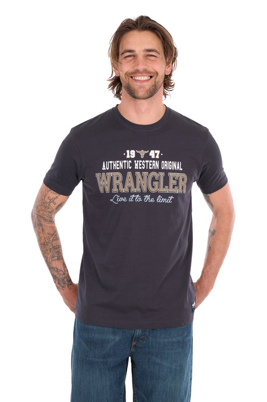 Wrangler Men’s Tim Short Sleeve T-Shirt – Charcoal