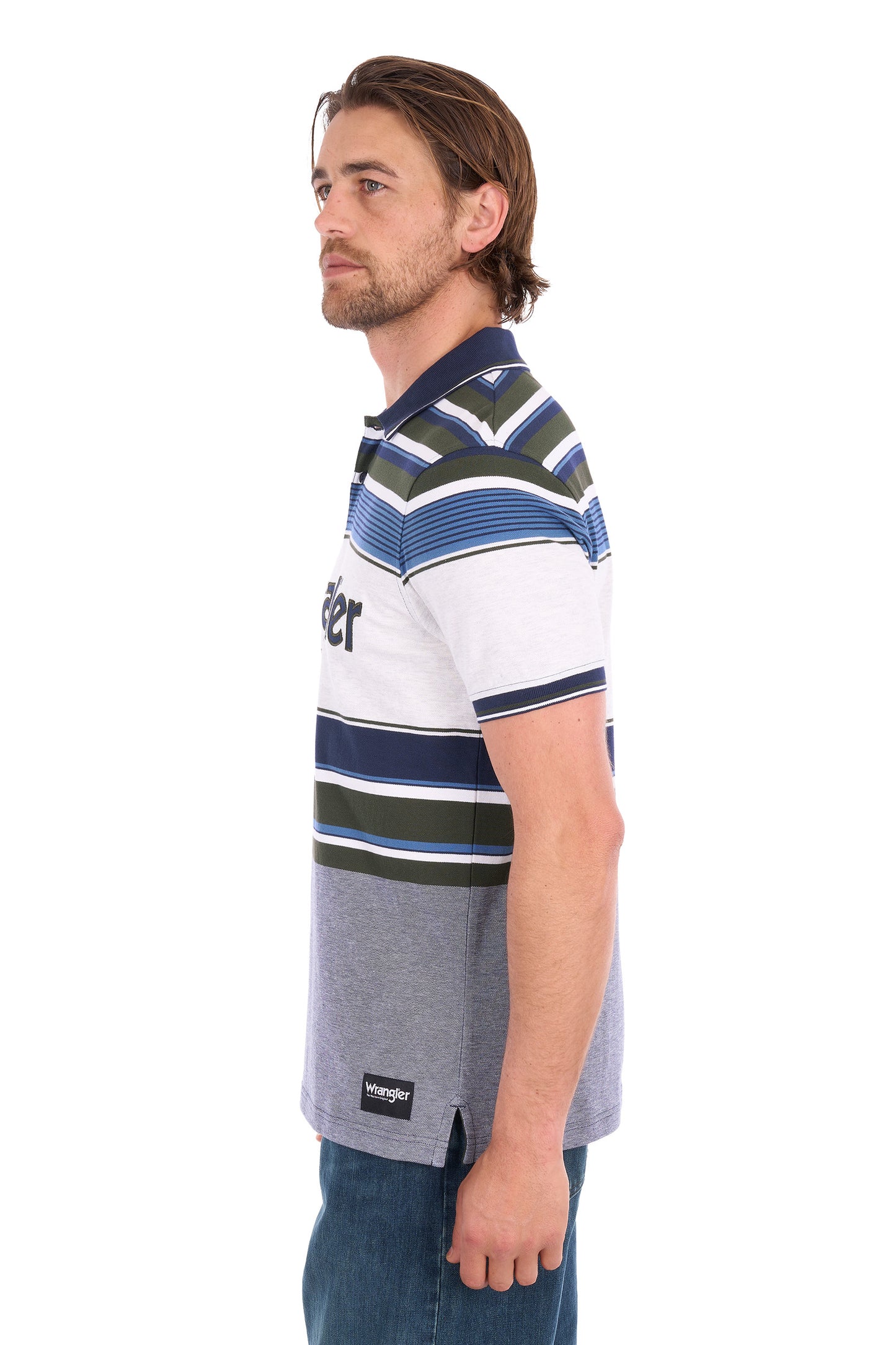 Wrangler Men's Henry Short Sleeve Polo - Navy/Cypress