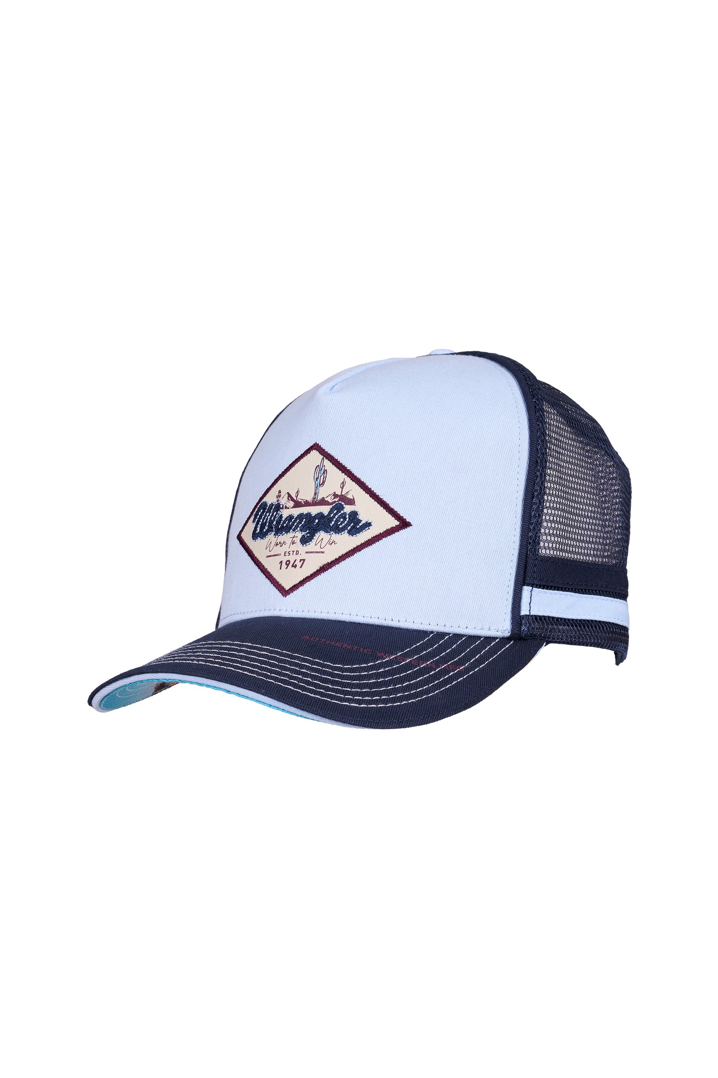 Wrangler Men’s Hank HP Trucker Cap - Navy/Light Blue