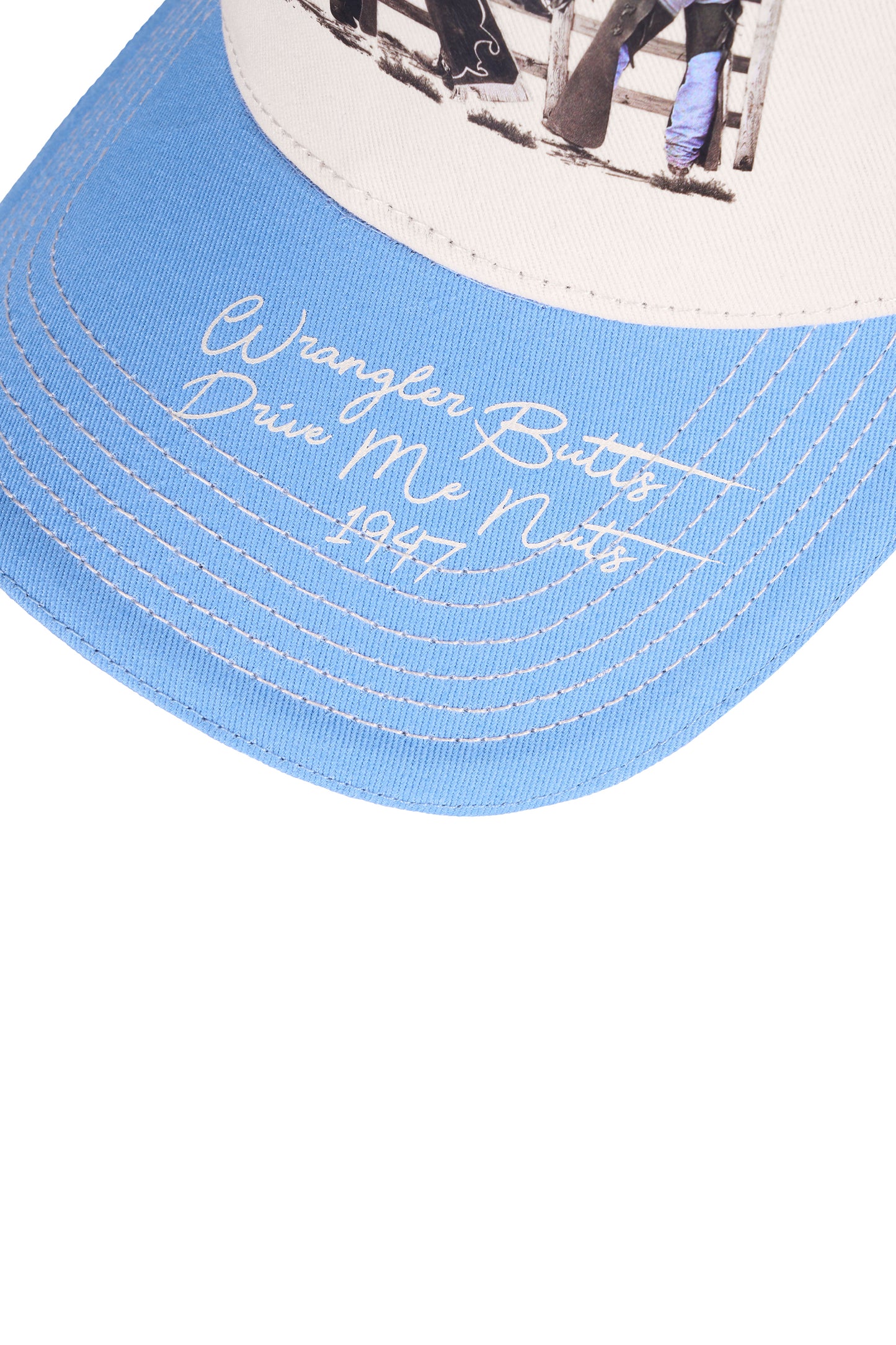 Wrangler Women’s Josie HP Trucker Cap - Cream/Light Blue