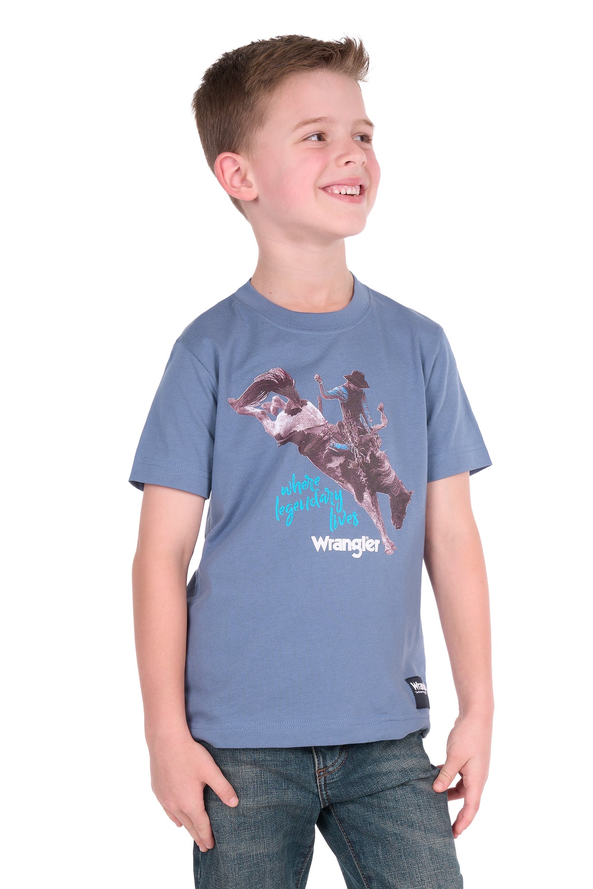 Wrangler Boys’ Michael Short Sleeve Tee – Storm Blue