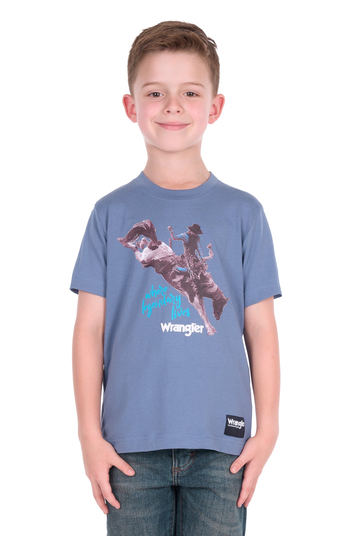 Wrangler Boys’ Michael Short Sleeve Tee – Storm Blue