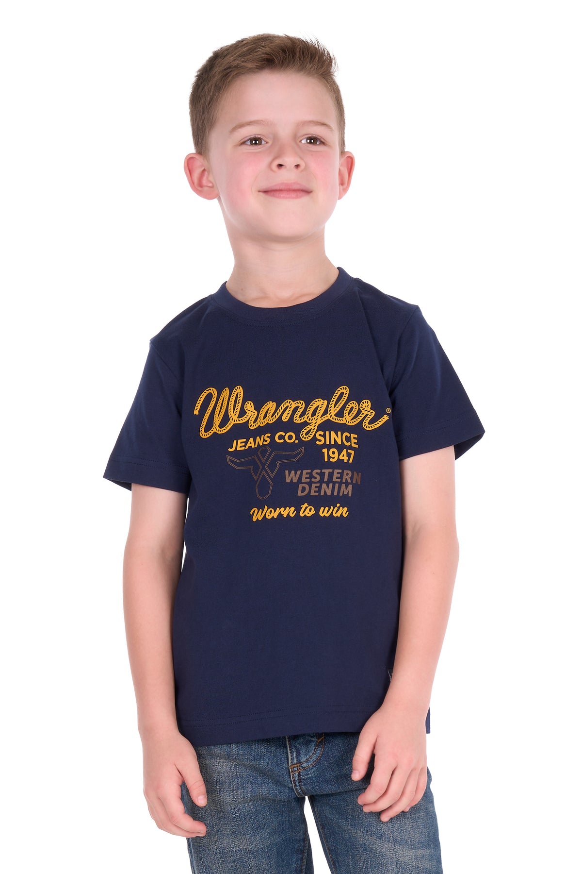 Wrangler Boys’ Robert Short Sleeve Tee – Navy