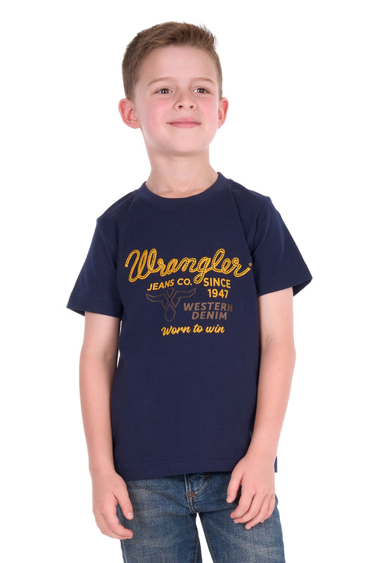 Wrangler Boys’ Robert Short Sleeve Tee – Navy