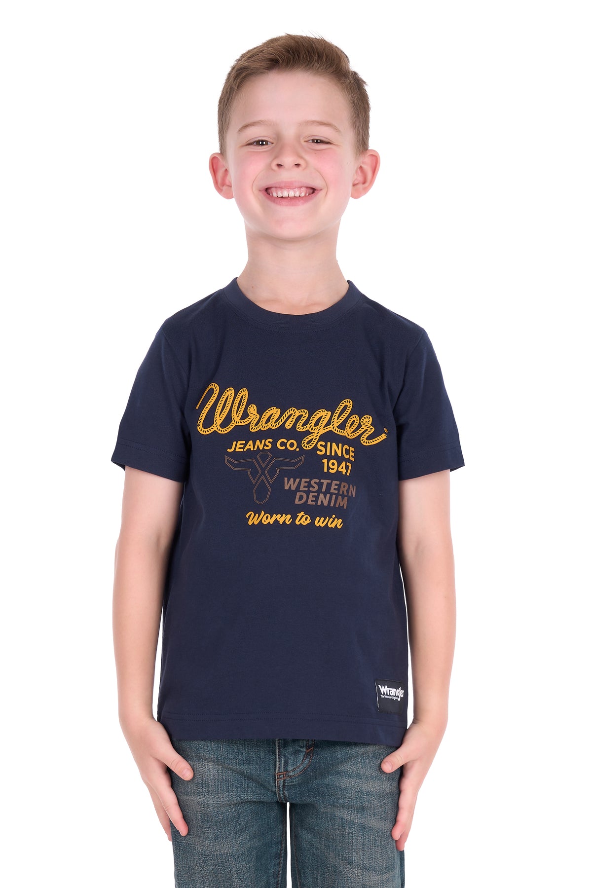 Wrangler Boys’ Robert Short Sleeve Tee – Navy