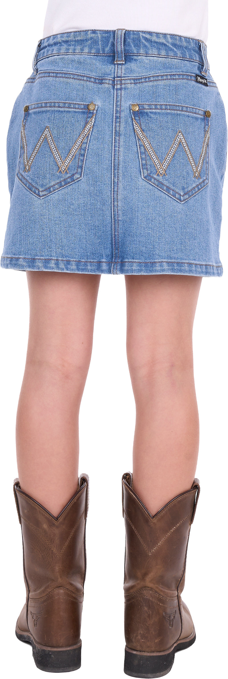 Wrangler Girls' Grace Denim Skirt - Faded Blue