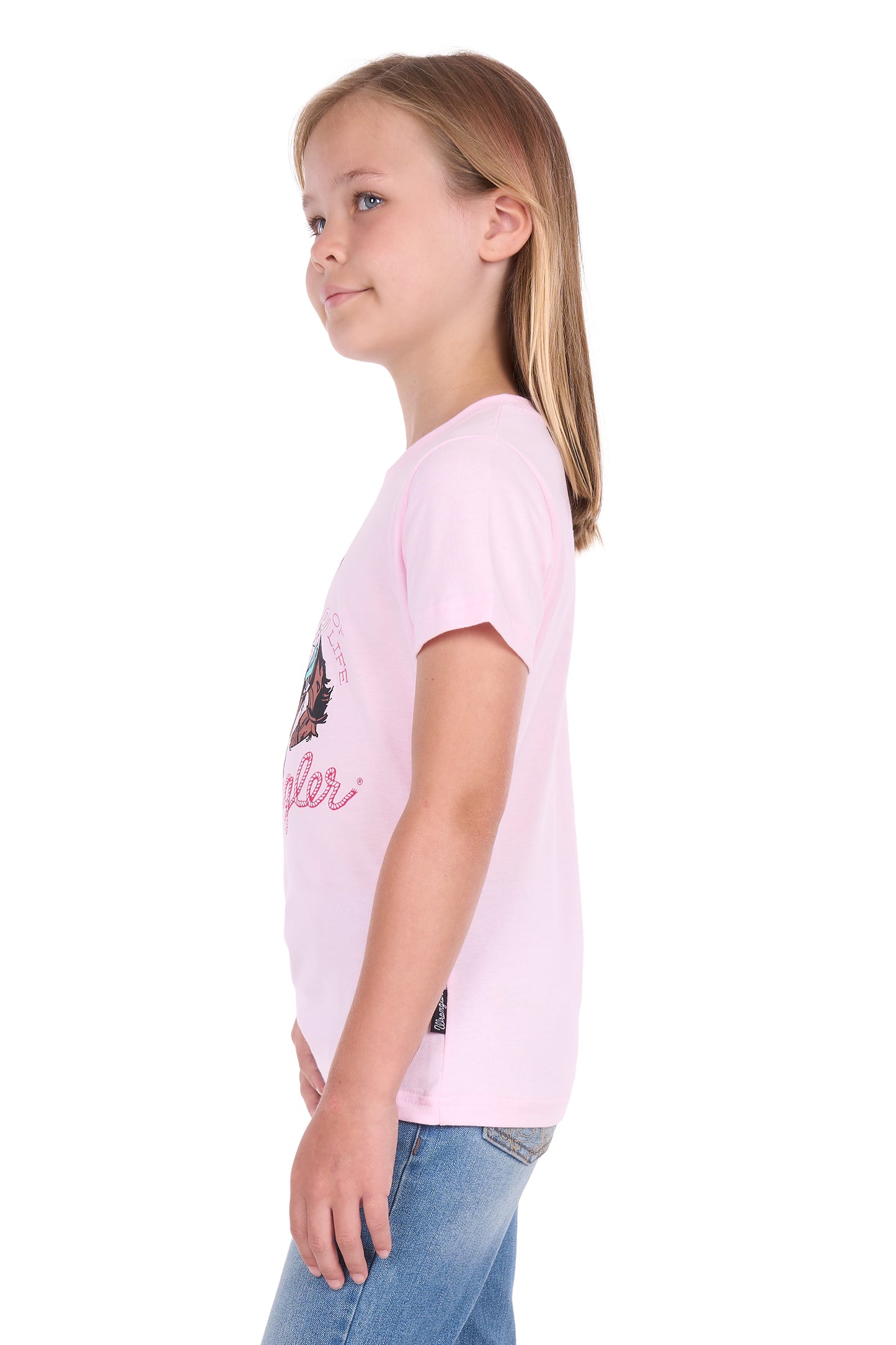 Wrangler Girls' Jenna Short Sleeve Tee – Pastel Pink