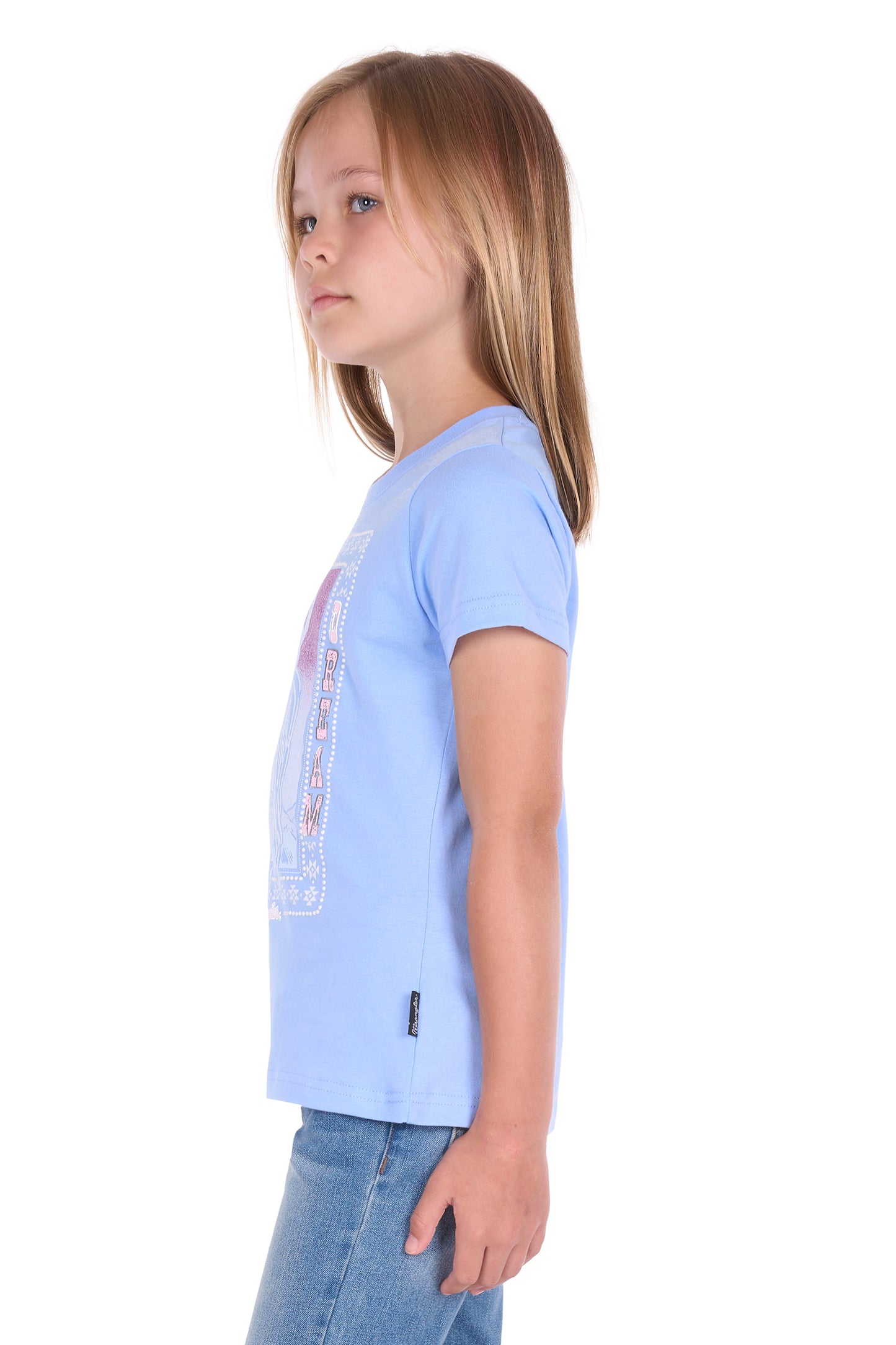 Wrangler Girls' Lola Short Sleeve Tee – Light Blue