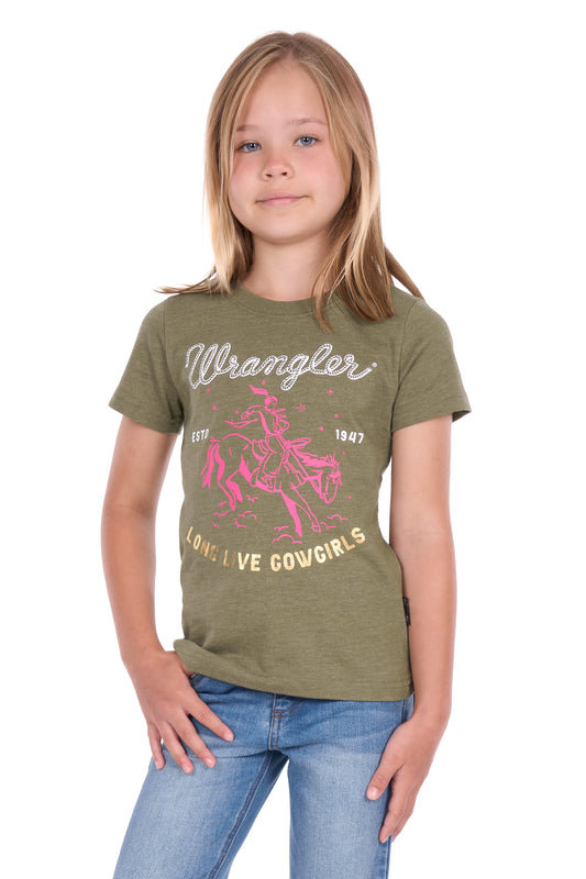 Wrangler Girls' Sage Short Sleeve Tee – Khaki Marle