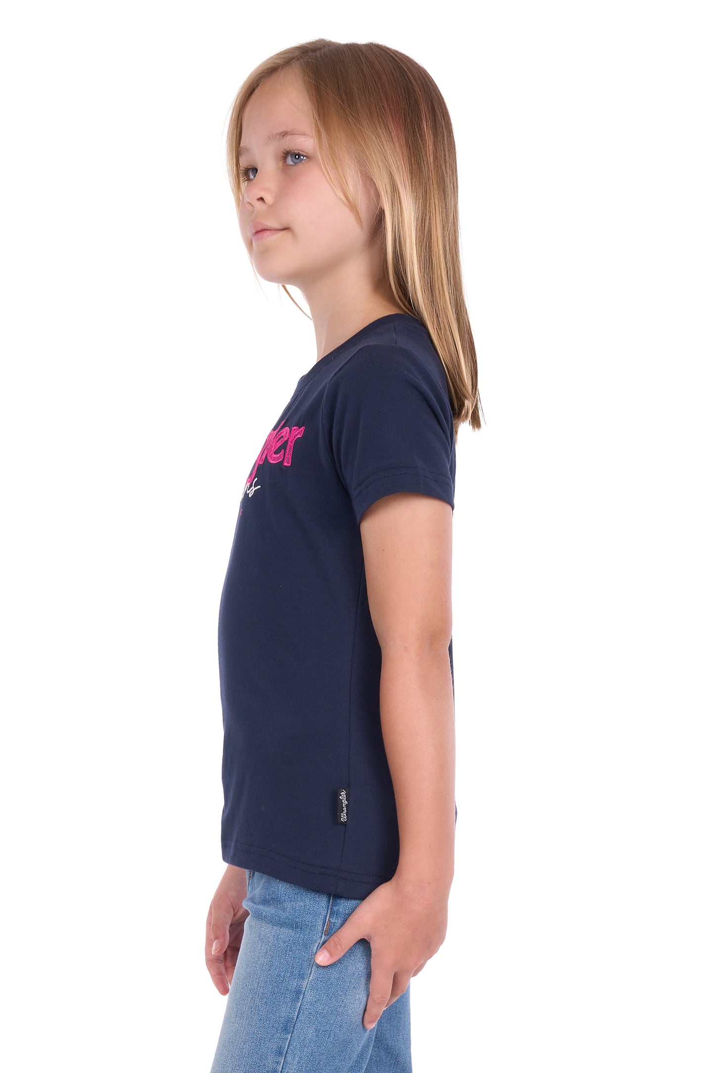 Wrangler Girls' Maya Short Sleeve Tee – Navy