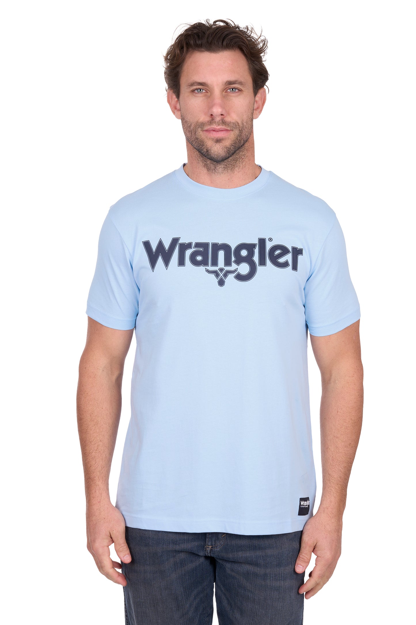 Wrangler Men's Blake Short Sleeve Tee - Light Blue