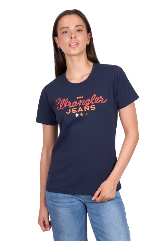 Wrangler Women's Piper Short Sleeve Tee - Navy