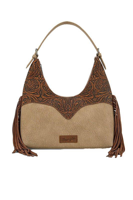 Wrangler Ladies Tooled Fringe Shoulder Bag