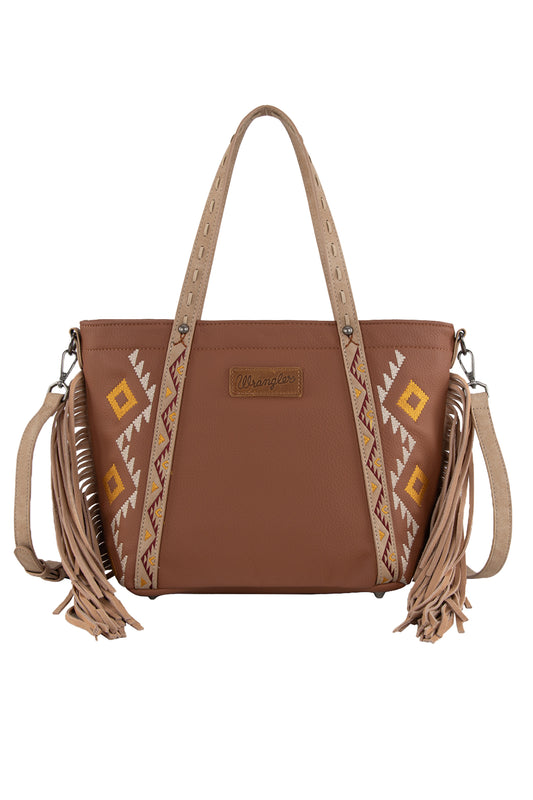 Wrangler Ladies Indiana Fringe Tote Bag - Tan