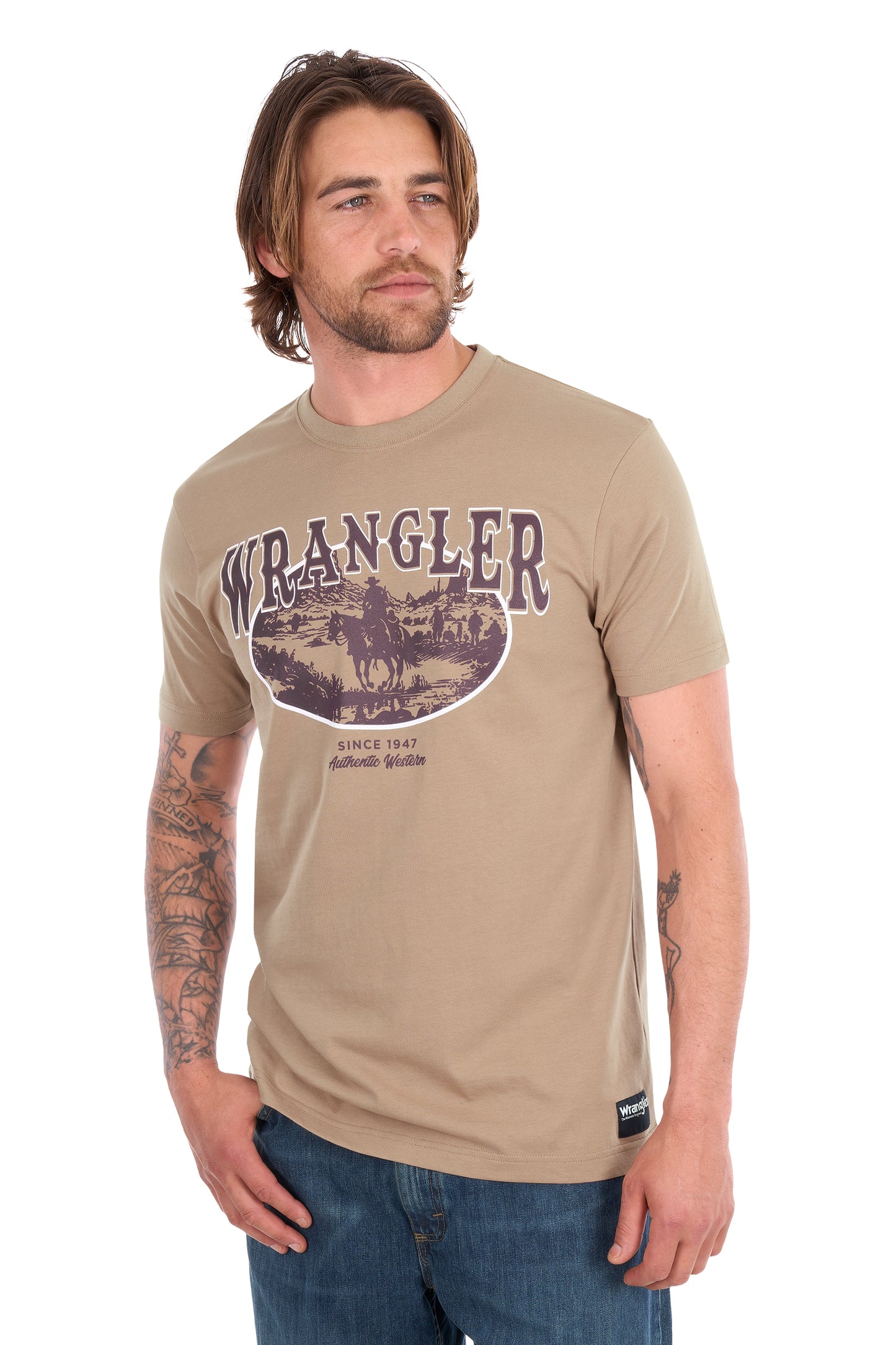 Wrangler Men's James Short Sleeve Tee - Tan