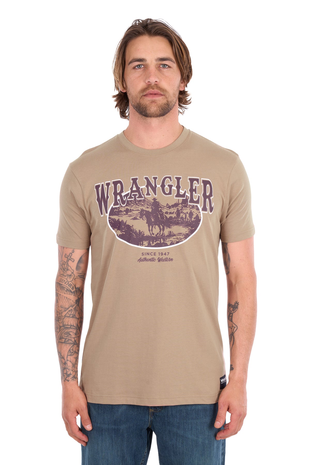 Wrangler Men's James Short Sleeve Tee - Tan