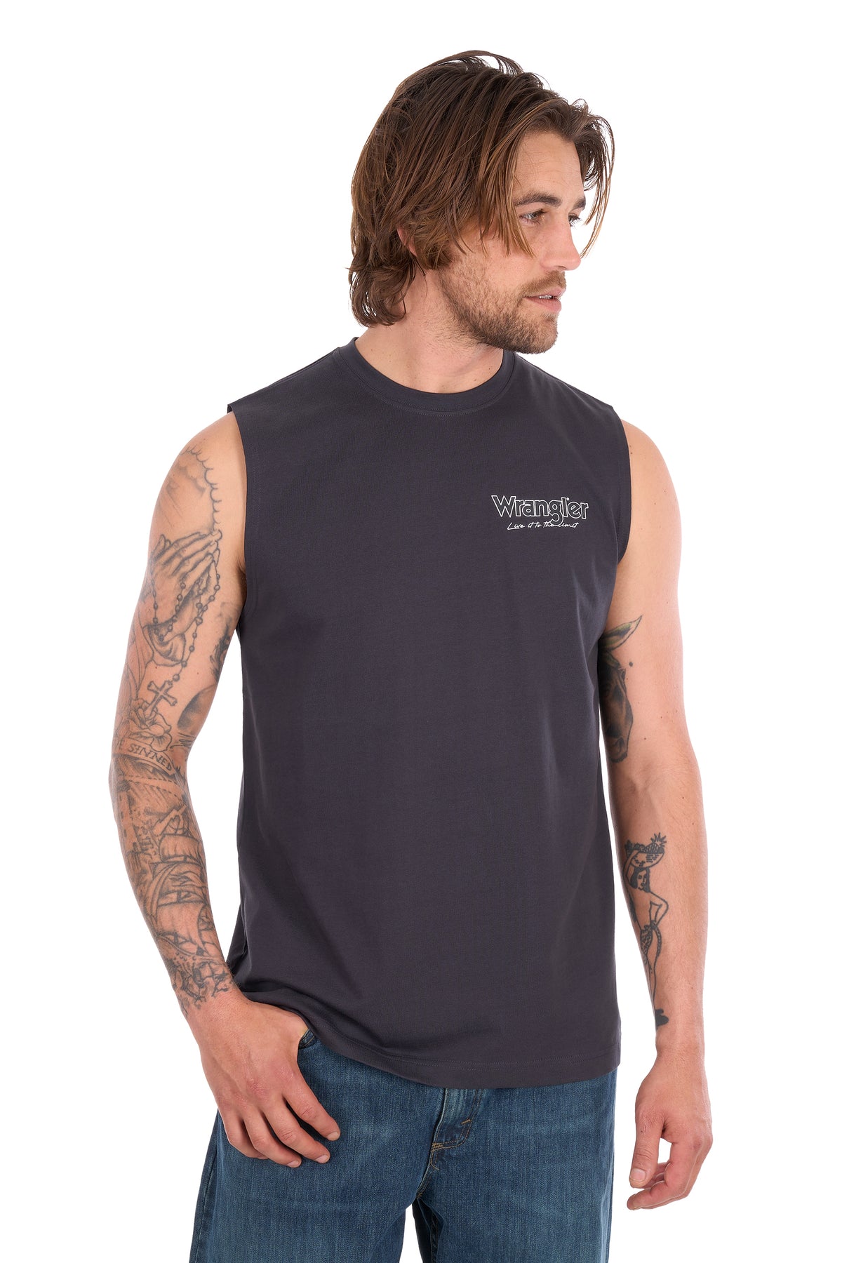 Wrangler Men’s Paul Muscle Tank – Charcoal